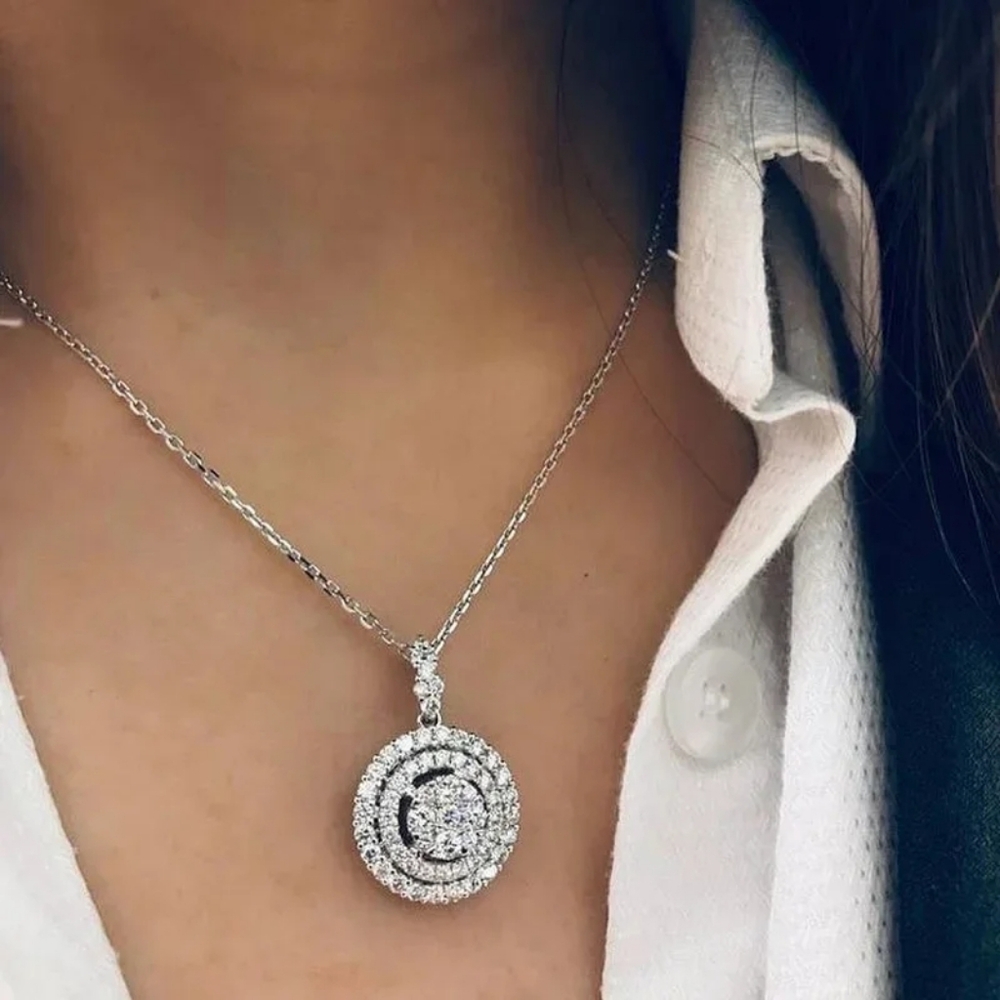 Gold plated diamond necklace - Picture 4 of 6